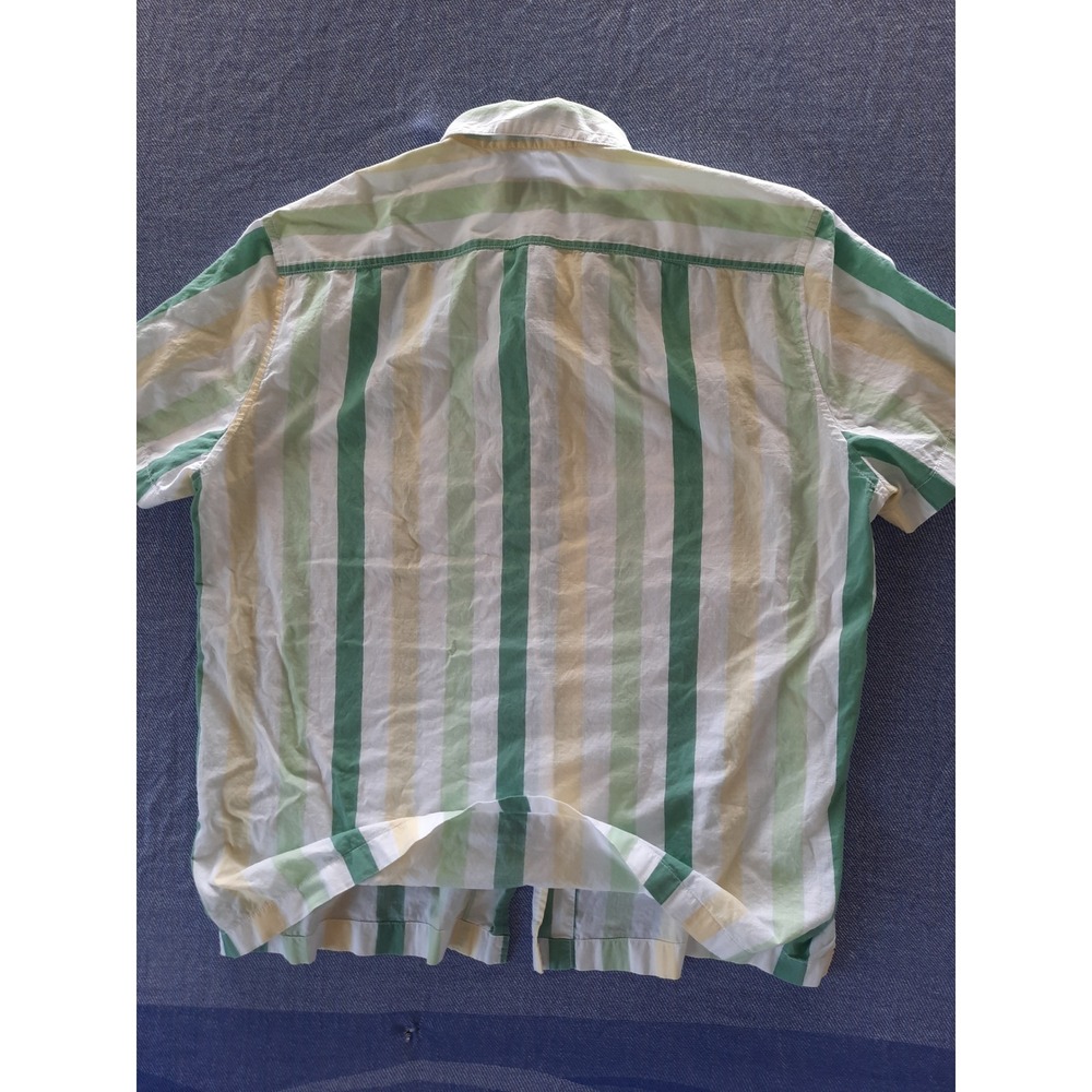 Rare J.Crew Men Large Striped Short Sleeve Summer MultiColor Cotton Button Shirt - Picture 7 of 8